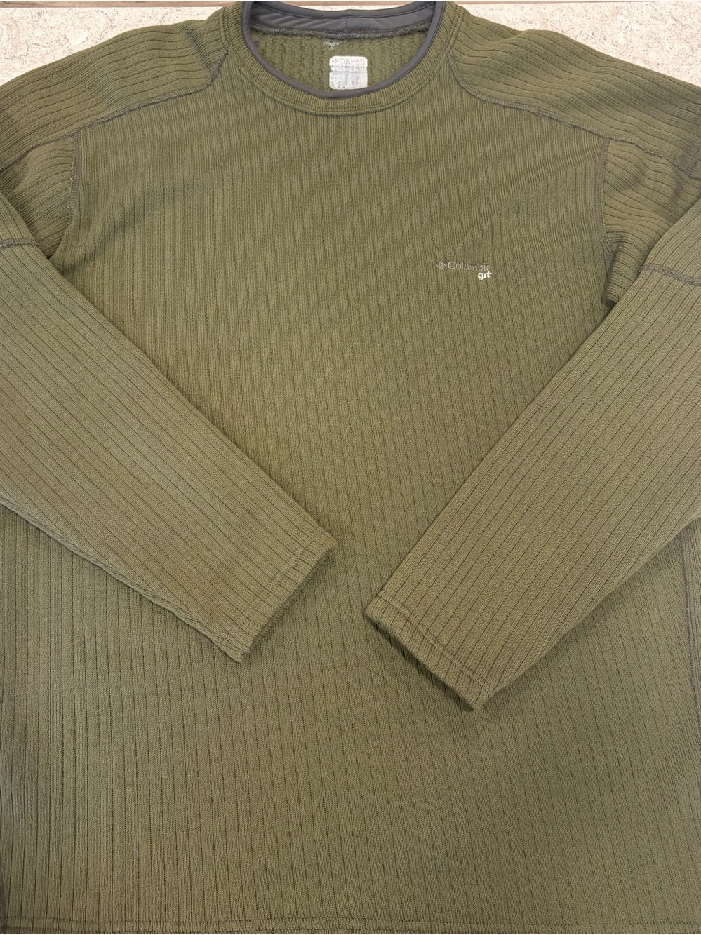 Columbia GRT Men's Olive Crewneck Ribbed Sweater-XXL